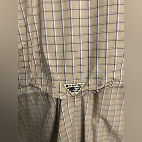 Columbia PFG Men's Vented Fishing Lightweight Beige Plaid Shirt Size 2XL XXL - Picture 5 of 8
